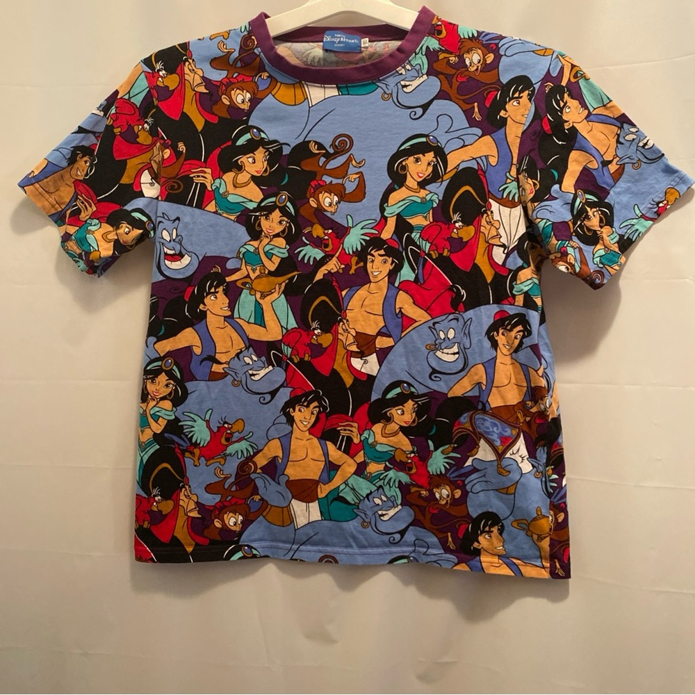 Disney Resort Tokyo Aladdin all over print Short Sleeve Tee size LL